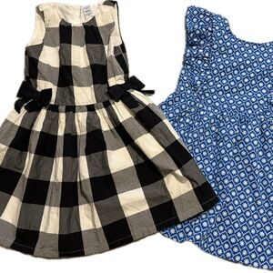 Bundle of 2 Dresses Toddler Size 5T Excellent Condition Checkered and Floral